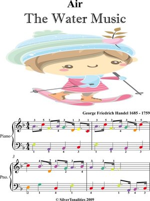 cover image of Air No 2 Easy Piano Sheet Music with Colored Notes